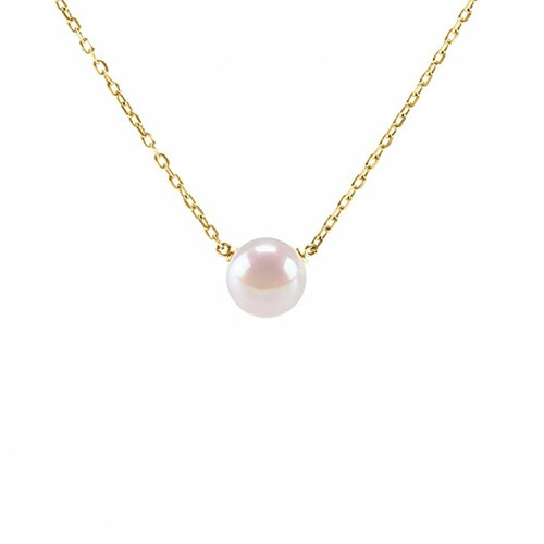 گردنبند طلا 18 مروارید عیار زنانه قیراط98 طرح مروارید