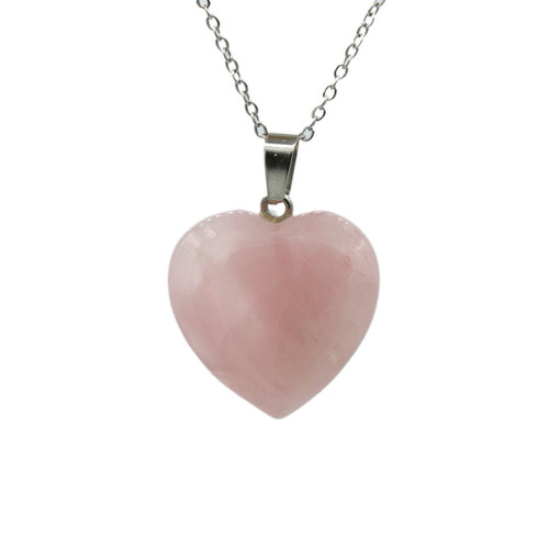 گردنبند مدل قلب رز کوارتز آویز صورتی قلبی قیراط ۹۸