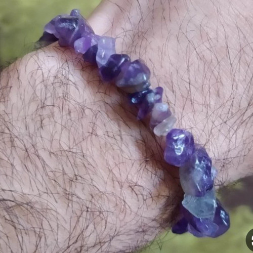 دستبند مردانه سنگ آمیتیست طبیعی وارداتی از برزیل