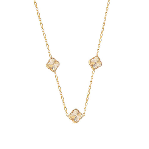 گردنبند طلا 18 عیار زنانه قیراط98 مدل ونکلیف الحمبرا رز 3