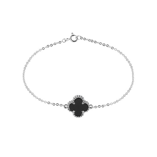 دستبند نقره زنانه مدل زنجیری ونکلیف تک سنگ قیراط98 کد 454512