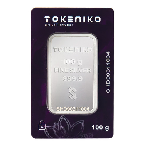 شمش نقره 100 گرمی عیار 999.9 توکنیکو (TOKENIKO) ایرانی