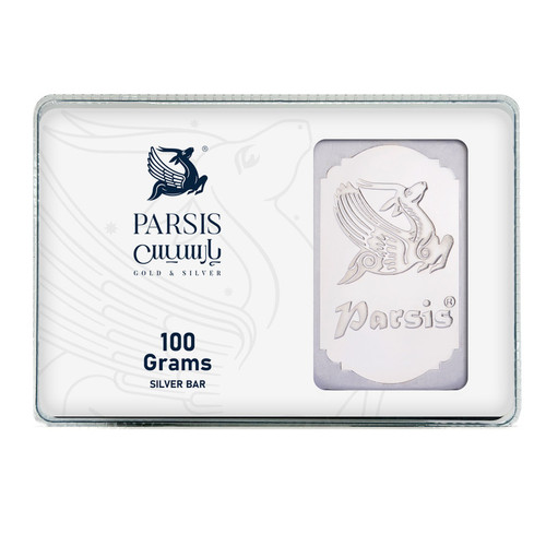 شمش نقره 100 گرمی پارسیس عیار 999.9 (PARSIS) ایرانی