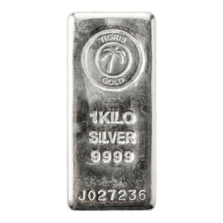 شمش نقره 1 کیلوگرمی عیار 999.9 تایگرِس امارات (Tigris) ریخته گری